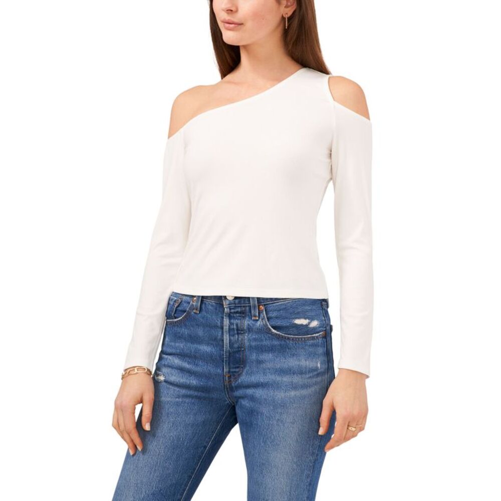 1.State Long Sleeve Asymmetrical One Shoulder Top